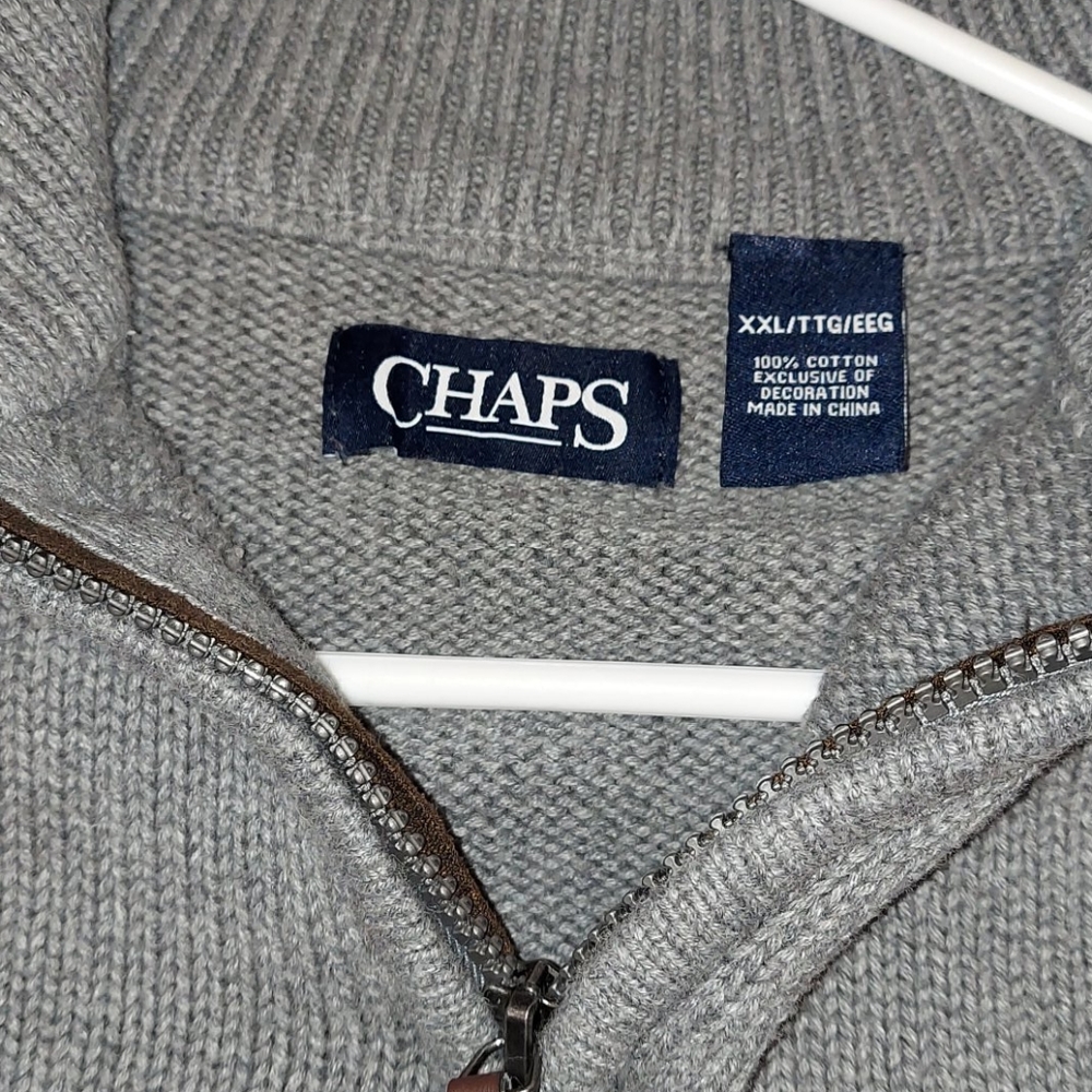 Chaps Men Gray Knitted Sweater - image 2
